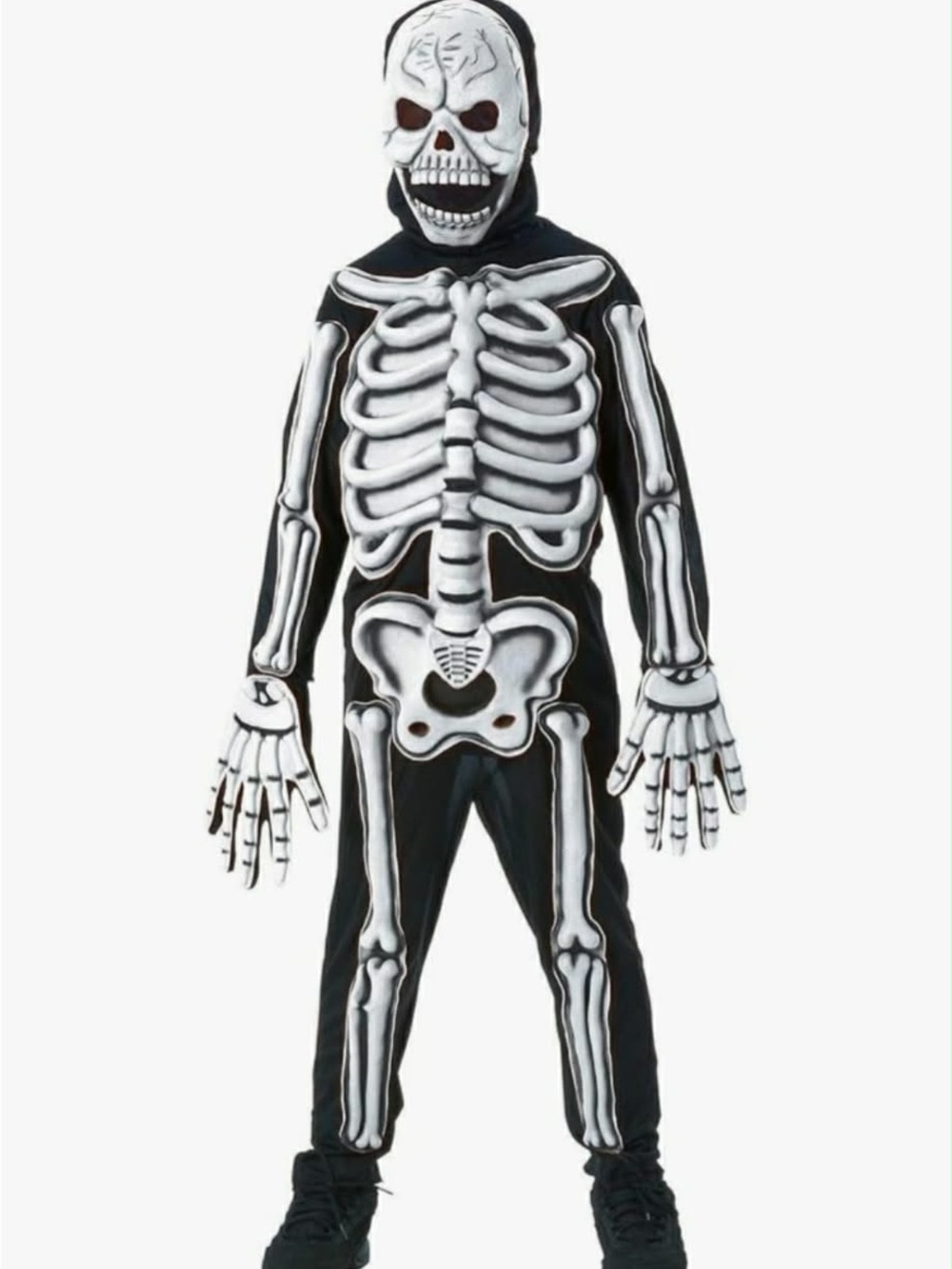 Rubies Horrorland Kids 3D Black Skeleton Costume glow in the dark - Picture 1 of 5